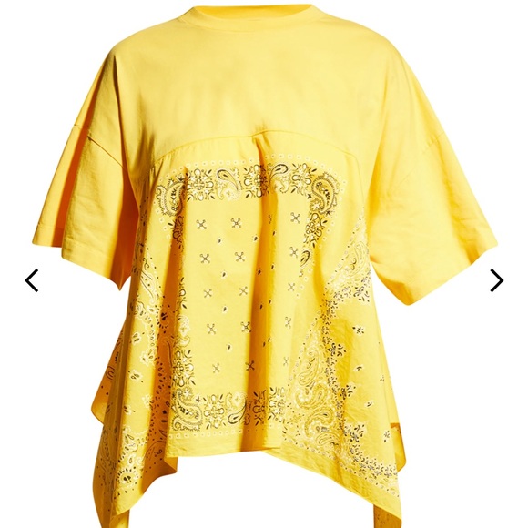 Kenzo Yellow Bandana Oversized Tee Top - S - Picture 2 of 6